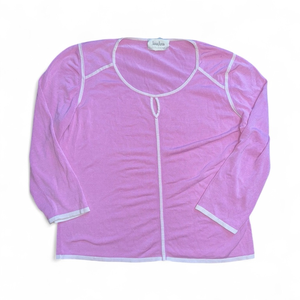 Neiman Marcus Pink Silk Blouse Size Large